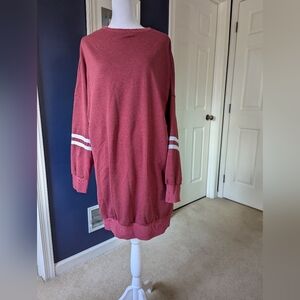 Red Oversized Sweatshirt Dress